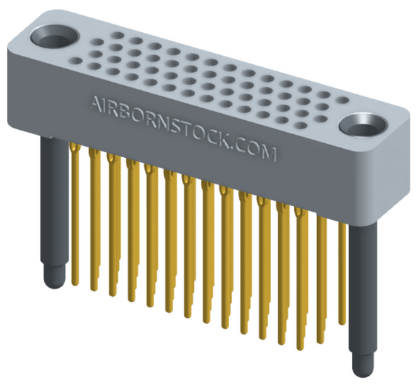 RC422-052-331-4200 - Full profile board-to-board stackable connector, 4 rows and 13 columns (52 total contacts), and guide hardware.