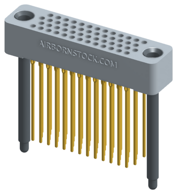 RC422-052-351-44FT - Full profile board-to-board stackable connector, 4 rows and 13 columns (52 total contacts), and guide hardware with female thread.