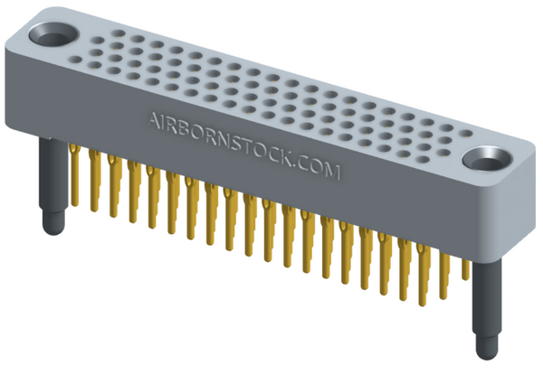RC422-076-201-39MT - Full profile board-to-board stackable connector, 4 rows and 19 columns (76 total contacts), and guide hardware with male thread.