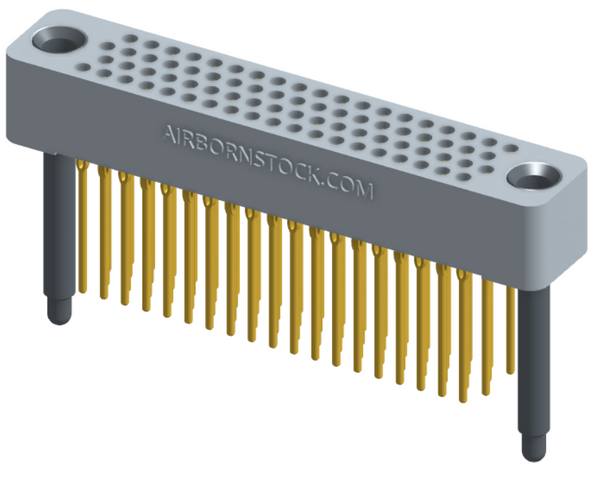 RC422-076-231-42FT - Full profile board-to-board stackable connector, 4 rows and 19 columns (76 total contacts), and guide hardware with female thread.