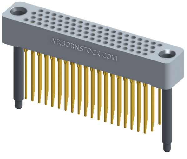 RC422-076-271-46FT - Full profile board-to-board stackable connector, 4 rows and 19 columns (76 total contacts), and guide hardware with female thread.