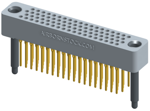 RC422-076-321-41FT - Full profile board-to-board stackable connector, 4 rows and 19 columns (76 total contacts), and guide hardware with female thread.