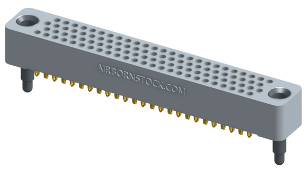 RC422-100-101-30FT - Full profile board-to-board stackable connector (bottom-of-stack), 4 rows and 25 columns (100 total contacts), and guide hardware with female thread.