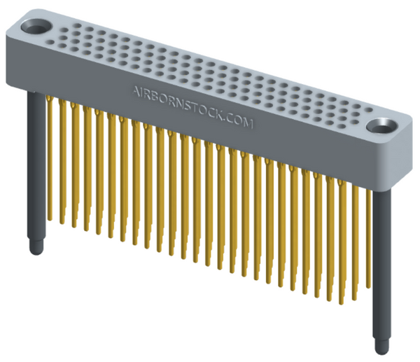 RC422-100-261-45FT - Full profile board-to-board stackable connector, 4 rows and 25 columns (100 total contacts), and guide hardware with female thread.