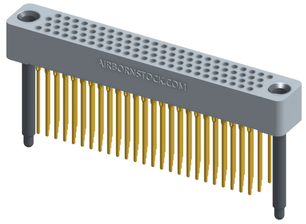 RC422-100-371-4600 - Full profile board-to-board stackable connector, 4 rows and 25 columns (100 total contacts), and guide hardware.