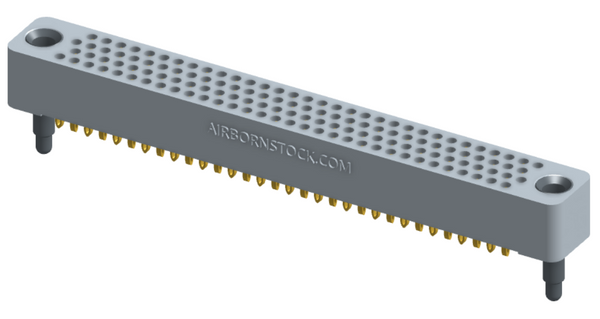 RC422-128-101-30FT - Full profile board-to-board stackable connector (bottom-of-stack), 4 rows and 32 columns (128 total contacts), and guide hardware with female thread.