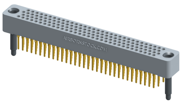 RC422-128-201-39FT - Full profile board-to-board stackable connector, 4 rows and 32 columns (128 total contacts), and guide hardware with female thread.