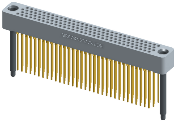 RC422-128-341-4300 - Full profile board-to-board stackable connector, 4 rows and 32 columns (128 total contacts), and guide hardware.