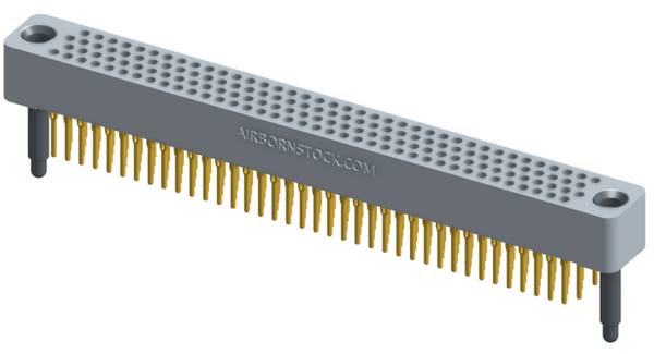 RC422-152-301-3900 - Full profile board-to-board stackable connector, 4 rows and 38 columns (152 total contacts), and guide hardware.