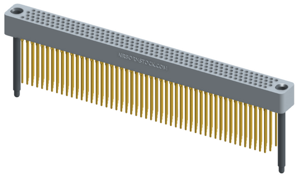 RC422-200-251-44FT - Full profile board-to-board stackable connector, 4 rows and 50 columns (200 total contacts), and guide hardware with female thread.