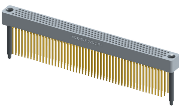 RC422-200-341-43FT - Full profile board-to-board stackable connector, 4 rows and 50 columns (200 total contacts), and guide hardware with female thread.
