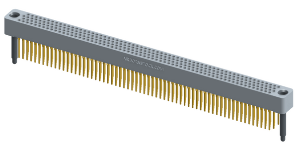RC422-252-221-41FT - Full profile board-to-board stackable connector, 4 rows and 63 columns (252 total contacts), and guide hardware with female thread.
