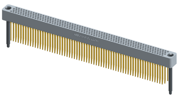 RC422-252-241-4300 - Full profile board-to-board stackable connector, 4 rows and 63 columns (252 total contacts), and guide hardware.