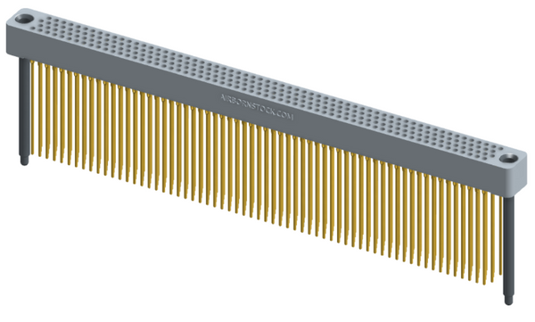 RC422-252-281-4700 - Full profile board-to-board stackable connector, 4 rows and 63 columns (252 total contacts), and guide hardware.
