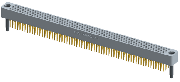 RC422-252-301-39FT - Full profile board-to-board stackable connector, 4 rows and 63 columns (252 total contacts), and guide hardware with female thread.