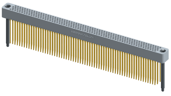 RC422-252-351-44FT - Full profile board-to-board stackable connector, 4 rows and 63 columns (252 total contacts), and guide hardware with female thread.