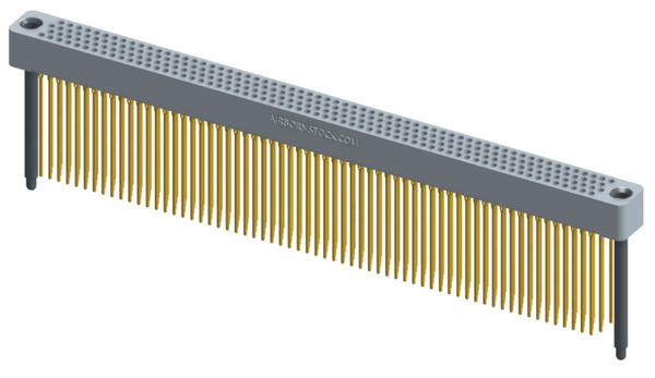 RC422-252-361-4500 - Full profile board-to-board stackable connector, 4 rows and 63 columns (252 total contacts), and guide hardware.