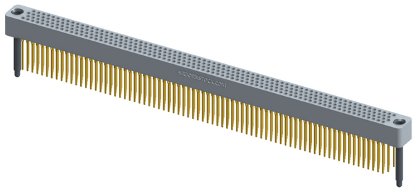 RC422-300-231-4200 - Full profile board-to-board stackable connector, 4 rows and 75 columns (300 total contacts), and guide hardware.