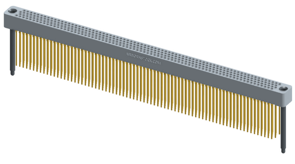 RC422-300-261-45FT - Full profile board-to-board stackable connector, 4 rows and 75 columns (300 total contacts), and guide hardware with female thread.