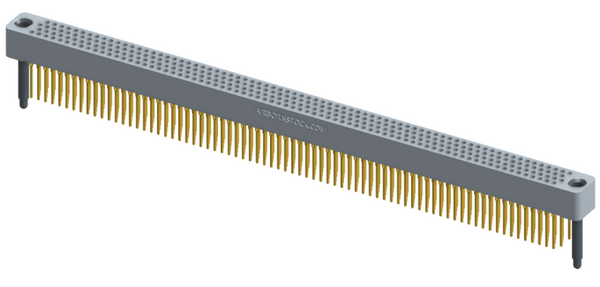 RC422-300-321-41FT - Full profile board-to-board stackable connector, 4 rows and 75 columns (300 total contacts), and guide hardware with female thread.