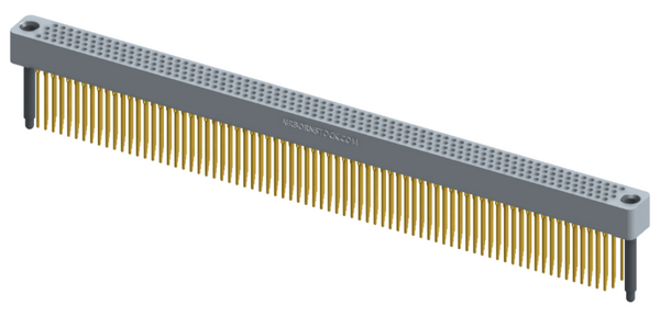 RC422-300-331-42FT - Full profile board-to-board stackable connector, 4 rows and 75 columns (300 total contacts), and guide hardware with female thread.