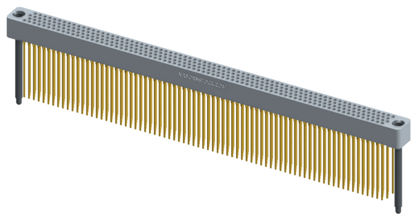 RC422-300-361-45FT - Full profile board-to-board stackable connector, 4 rows and 75 columns (300 total contacts), and guide hardware with female thread.