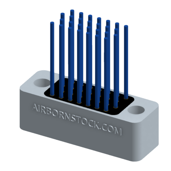 RC4B2-028-291-0000 - Full profile, stackable cable connector (bottom-of-stack), 4 rows and 7 columns (28 total contacts), and no hardware.  (Receptacle)