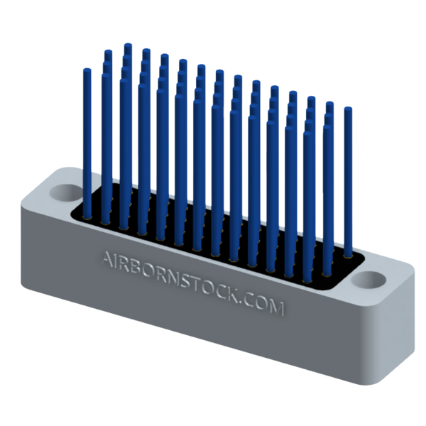 RC4B2-052-291-0000 - Full profile, stackable cable connector (bottom-of-stack), 4 rows and 13 columns (52 total contacts), and no hardware.  (Receptacle)