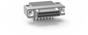 NK-2E3-009-325-JC00 - Nano-miniature D-shaped right angle plated through hole (PTH) and flex circuit board mount connector, 2 rows with 9 contacts, and no hardware. (Plug)