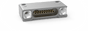 NK-1D4-025-228-0000 - Nano-miniature D-shaped horizontal surface board mount (SMT) connector with mounting holes, 25 contacts, and no hardware.